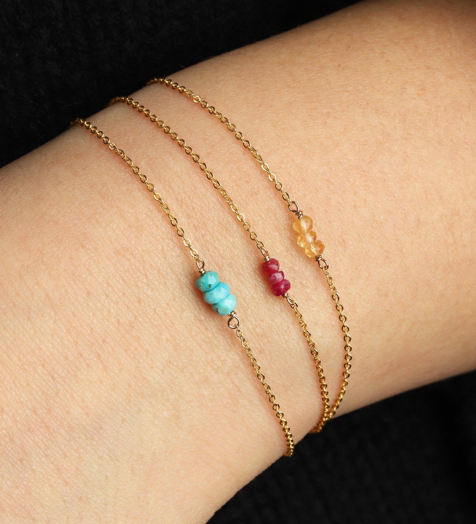 Poppy Rose-Birthstone Bracelet-Bracelets-Blue Ruby Jewellery-Vancouver Canada