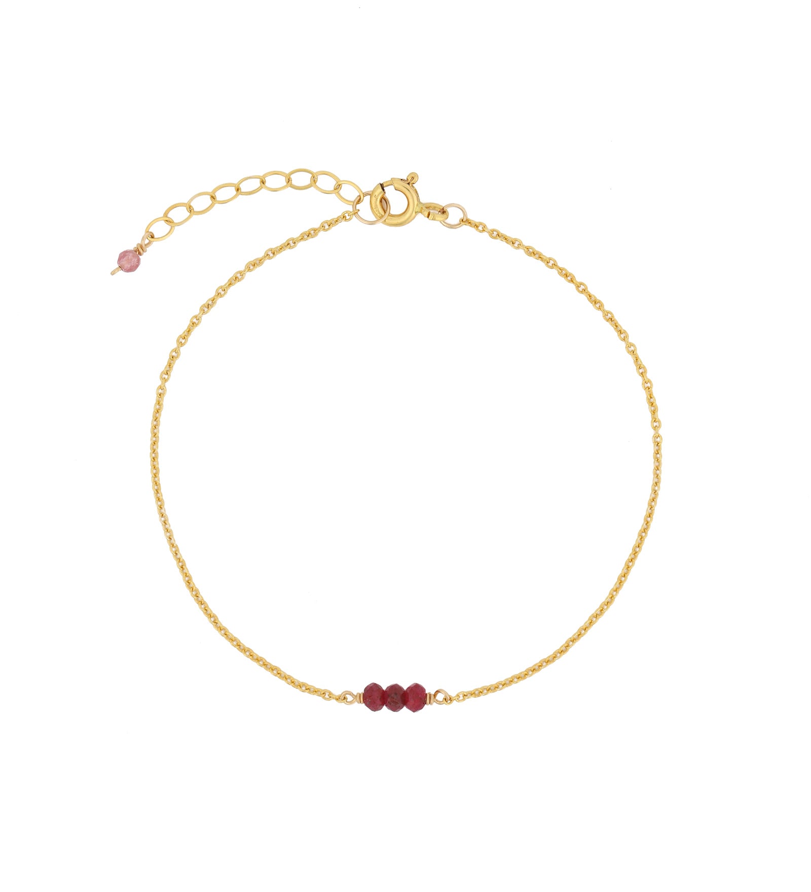 Poppy Rose-Birthstone Bracelet-Bracelets-14k Gold Filled, Ruby - July-Blue Ruby Jewellery-Vancouver Canada