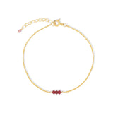 Poppy Rose-Birthstone Bracelet-Bracelets-14k Gold Filled, Ruby - July-Blue Ruby Jewellery-Vancouver Canada