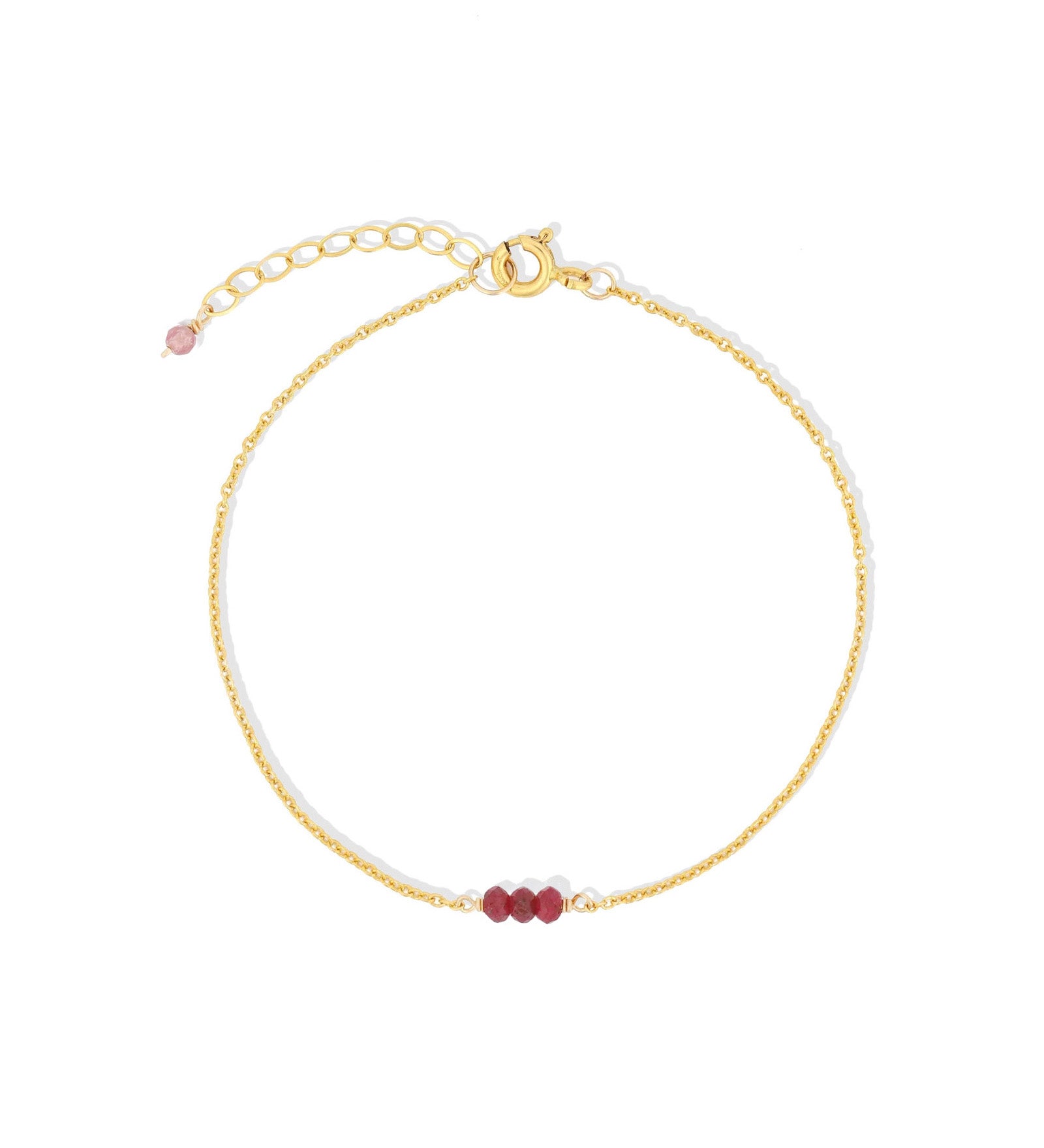 Poppy Rose-Birthstone Bracelet-Bracelets-14k Gold Filled, Ruby - July-Blue Ruby Jewellery-Vancouver Canada