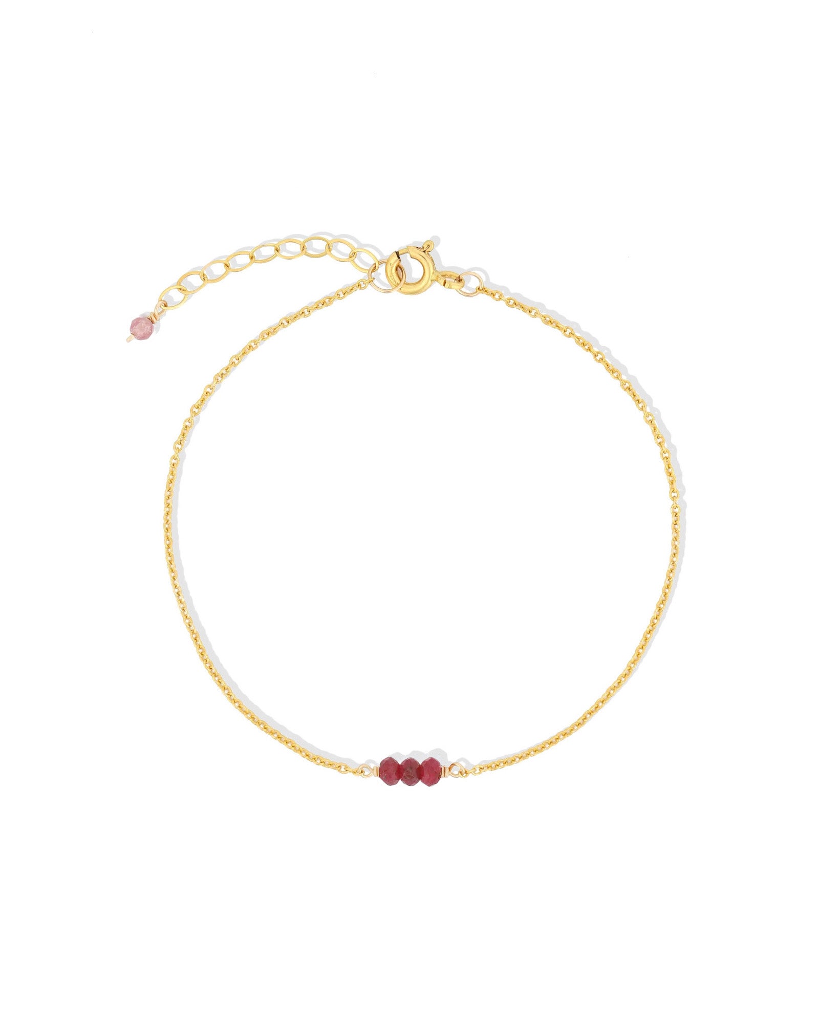 Poppy Rose-Birthstone Bracelet-Bracelets-14k Gold Filled, Ruby - July-Blue Ruby Jewellery-Vancouver Canada