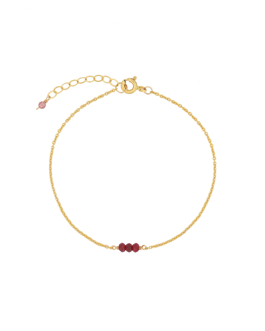 Poppy Rose-Birthstone Bracelet-Bracelets-14k Gold Filled, Ruby - July-Blue Ruby Jewellery-Vancouver Canada