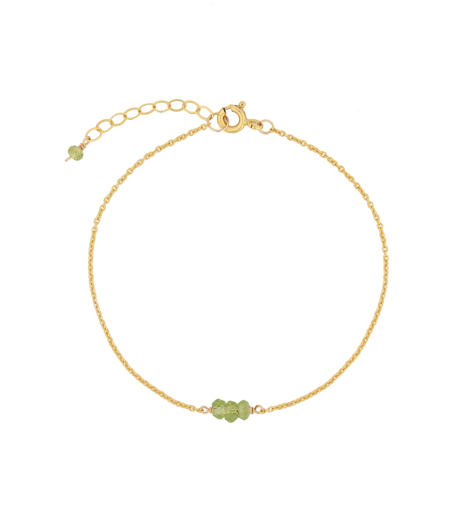 Poppy Rose-Birthstone Bracelet-Bracelets-14k Gold Filled, Peridot - August-Blue Ruby Jewellery-Vancouver Canada