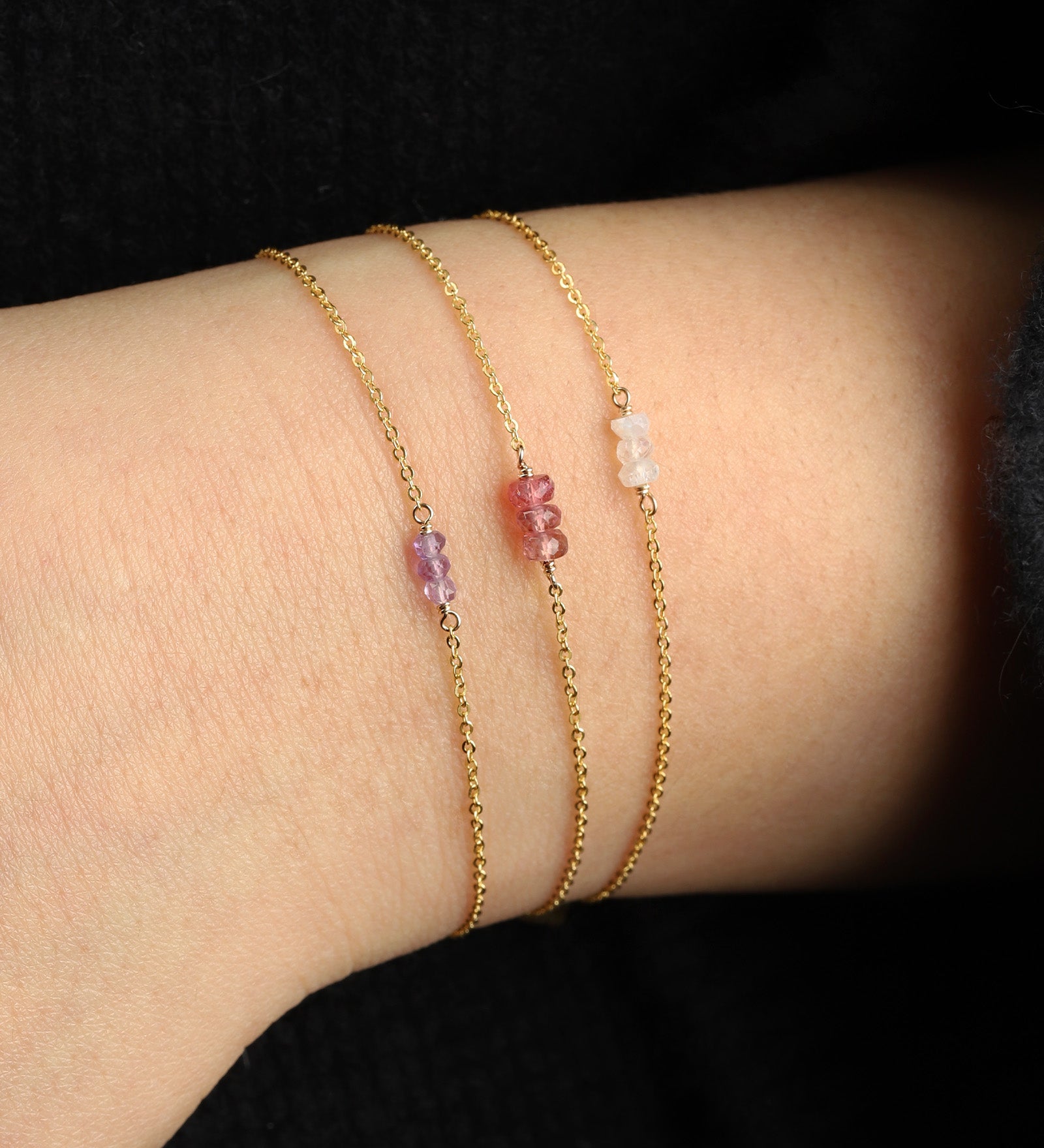 Poppy Rose-Birthstone Bracelet-Bracelets-Blue Ruby Jewellery-Vancouver Canada