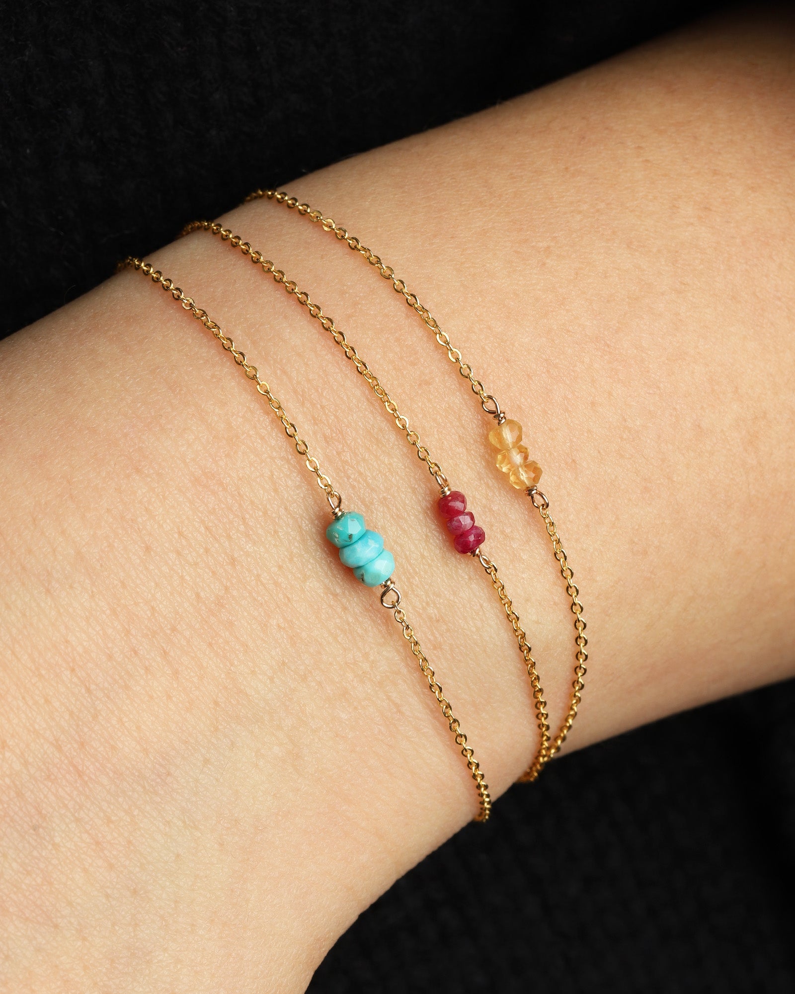 Poppy Rose-Birthstone Bracelet-Bracelets-Blue Ruby Jewellery-Vancouver Canada