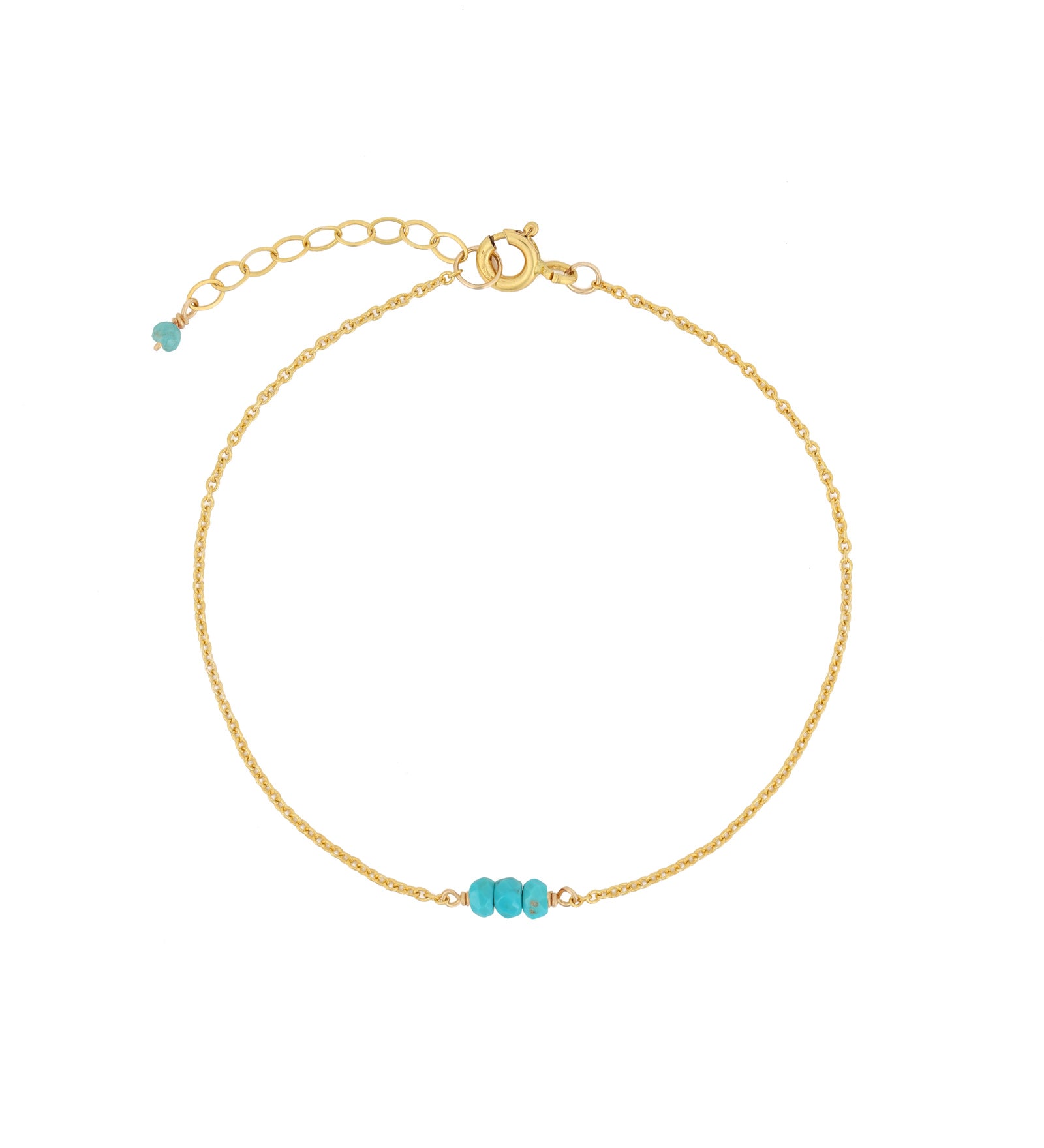 Poppy Rose-Birthstone Bracelet-Bracelets-14k Gold Filled, Turquoise - December-Blue Ruby Jewellery-Vancouver Canada