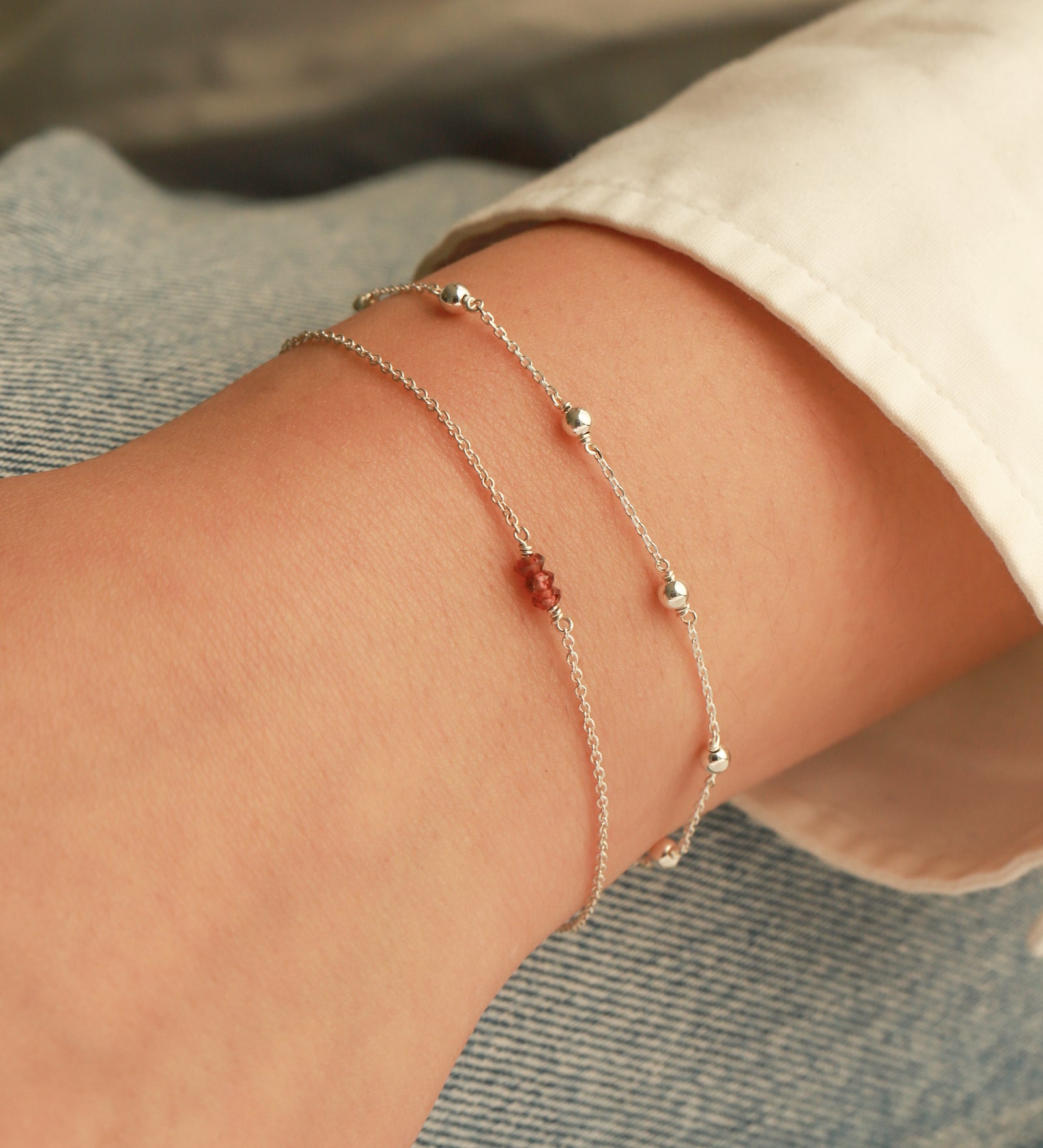 Poppy Rose-Birthstone Bracelet-Bracelets-Blue Ruby Jewellery-Vancouver Canada