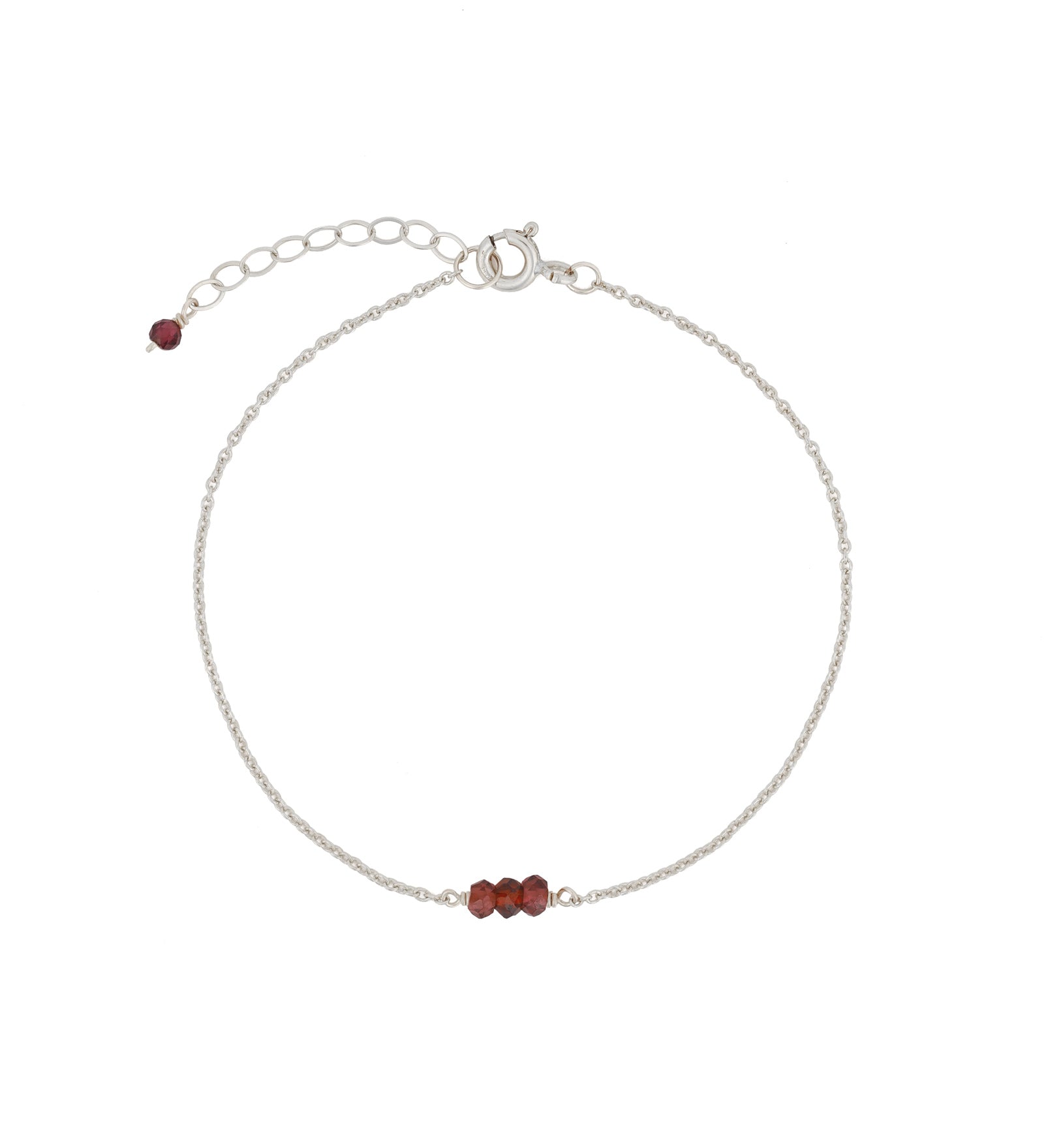 Poppy Rose-Birthstone Bracelet-Bracelets-Sterling Silver, Garnet - January-Blue Ruby Jewellery-Vancouver Canada