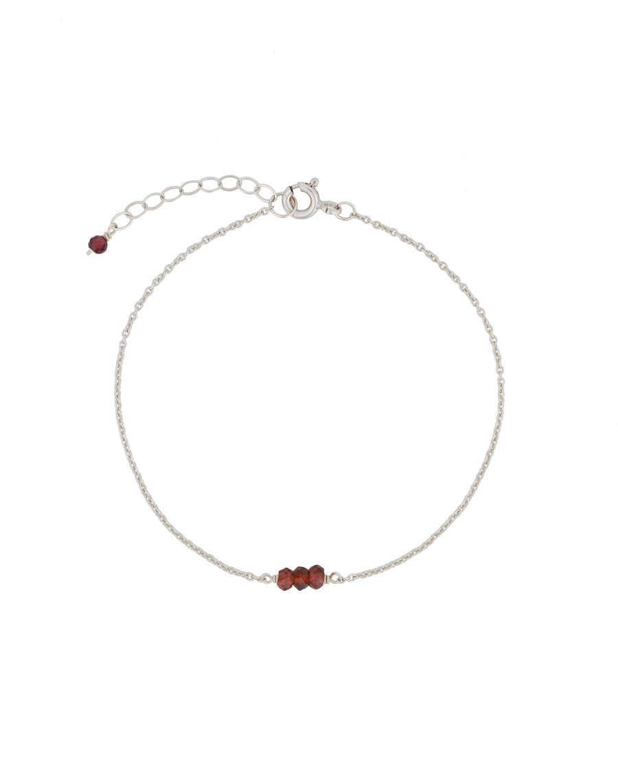 Poppy Rose-Birthstone Bracelet-Bracelets-Sterling Silver, Garnet - January-Blue Ruby Jewellery-Vancouver Canada