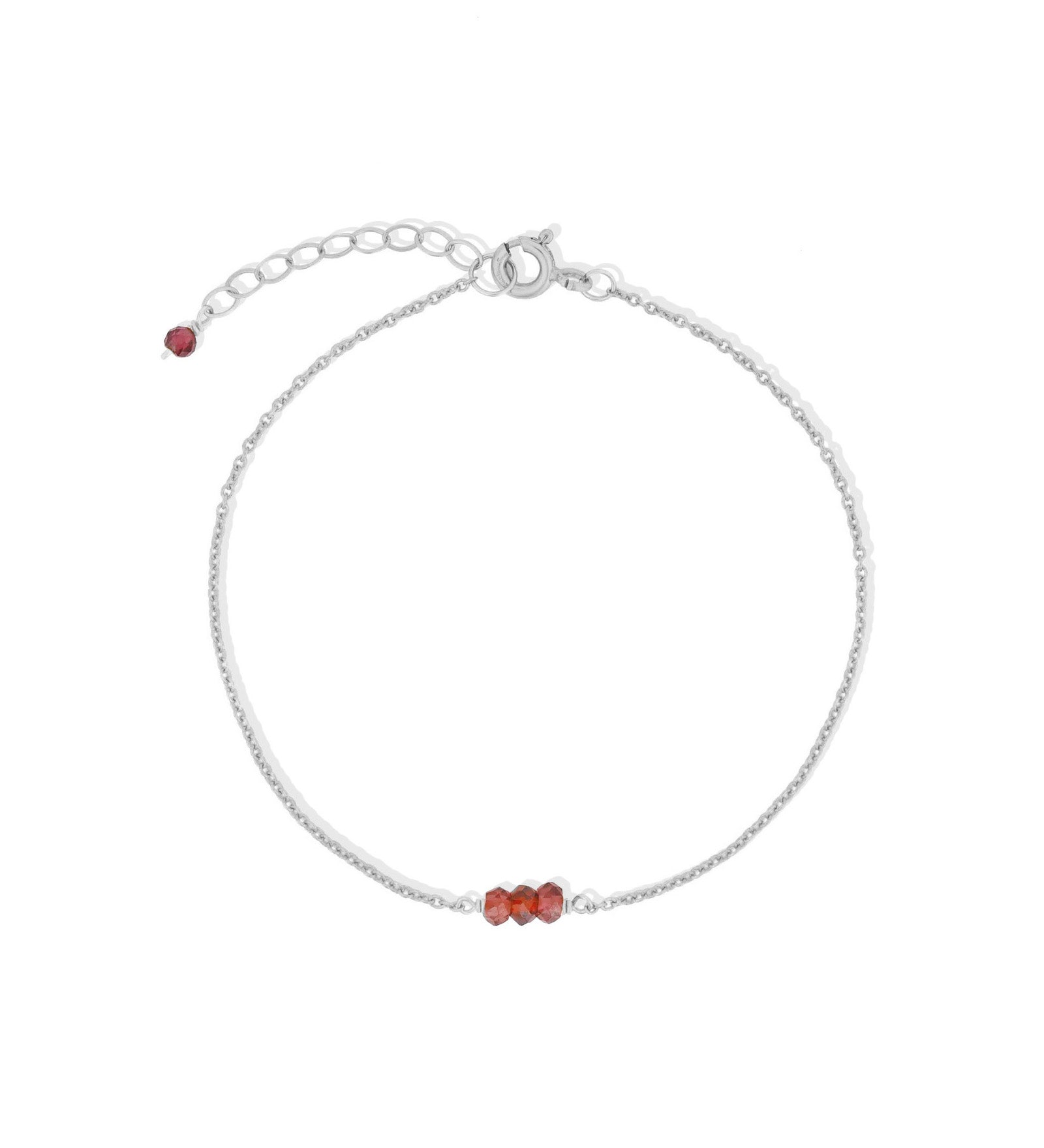 Poppy Rose-Birthstone Bracelet-Bracelets-Sterling Silver, Garnet - January-Blue Ruby Jewellery-Vancouver Canada