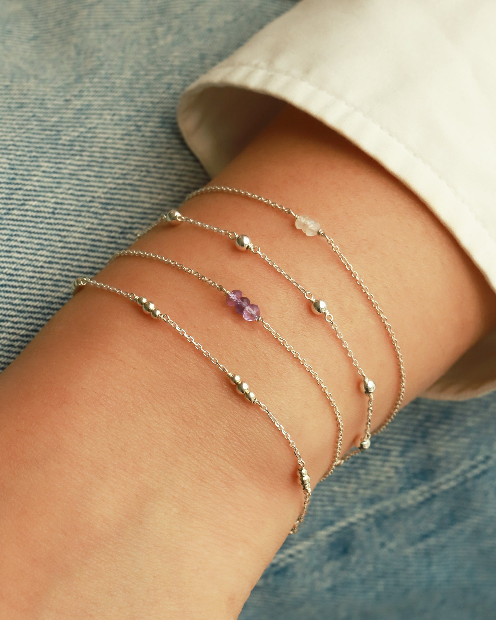 Poppy Rose-Birthstone Bracelet-Bracelets-Blue Ruby Jewellery-Vancouver Canada