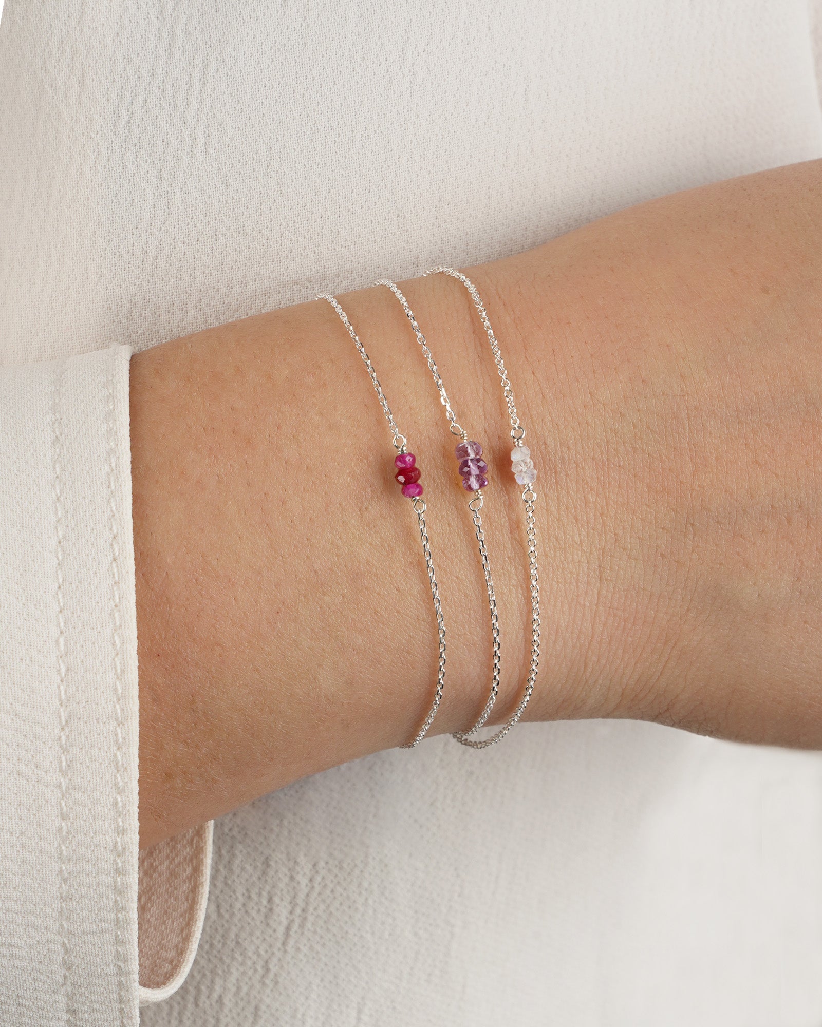Poppy Rose-Birthstone Bracelet-Bracelets-Blue Ruby Jewellery-Vancouver Canada