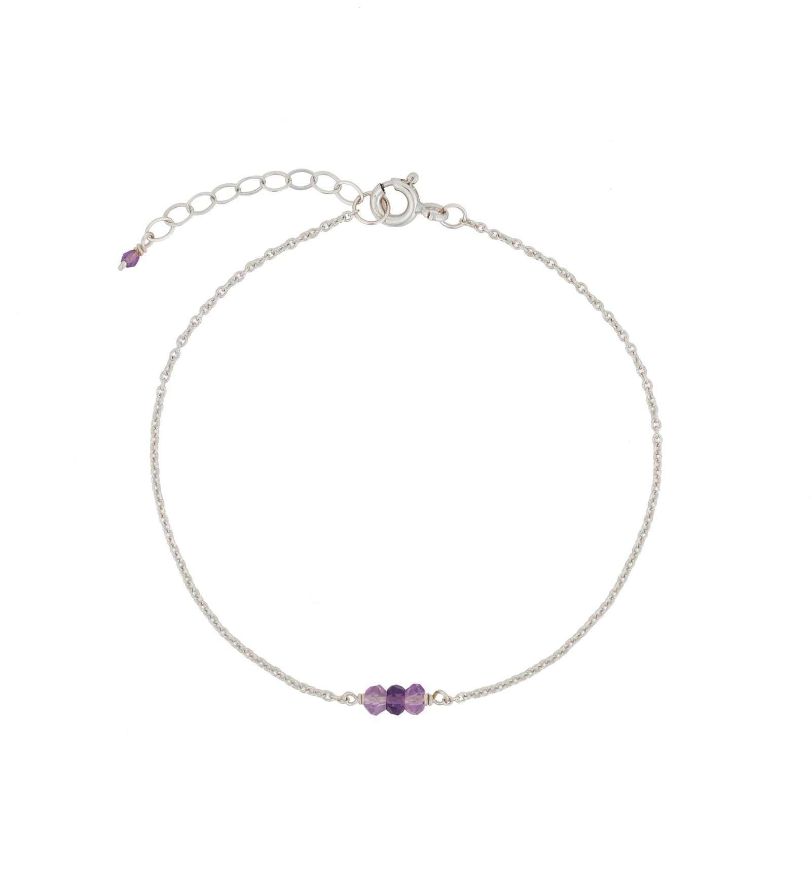 Poppy Rose-Birthstone Bracelet-Bracelets-Sterling Silver, Amethyst - February-Blue Ruby Jewellery-Vancouver Canada