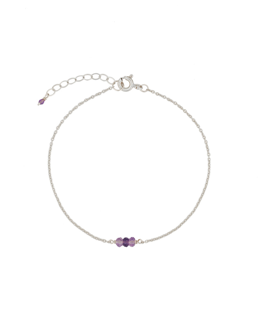 Poppy Rose-Birthstone Bracelet-Bracelets-Sterling Silver, Amethyst - February-Blue Ruby Jewellery-Vancouver Canada