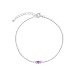 Poppy Rose-Birthstone Bracelet-Bracelets-Sterling Silver, Amethyst - February-Blue Ruby Jewellery-Vancouver Canada