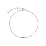 Poppy Rose-Birthstone Bracelet-Bracelets-Sterling Silver, Amethyst - February-Blue Ruby Jewellery-Vancouver Canada
