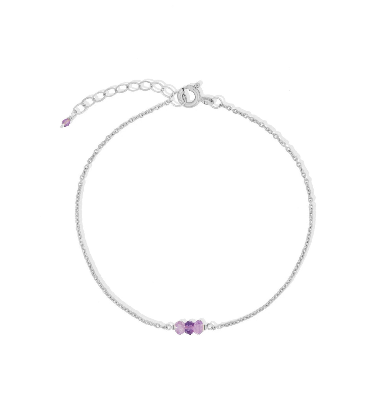 Poppy Rose-Birthstone Bracelet-Bracelets-Sterling Silver, Amethyst - February-Blue Ruby Jewellery-Vancouver Canada