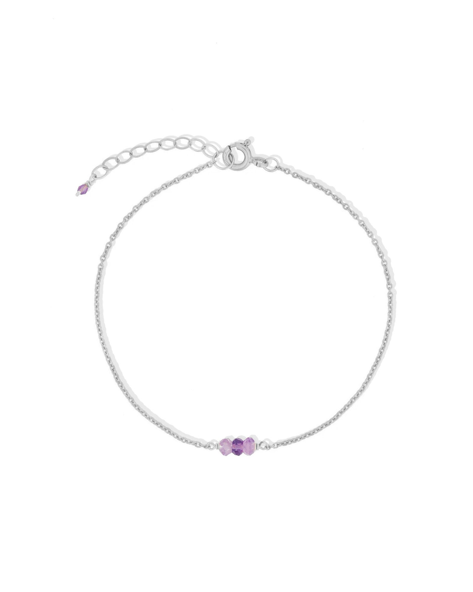 Poppy Rose-Birthstone Bracelet-Bracelets-Sterling Silver, Amethyst - February-Blue Ruby Jewellery-Vancouver Canada