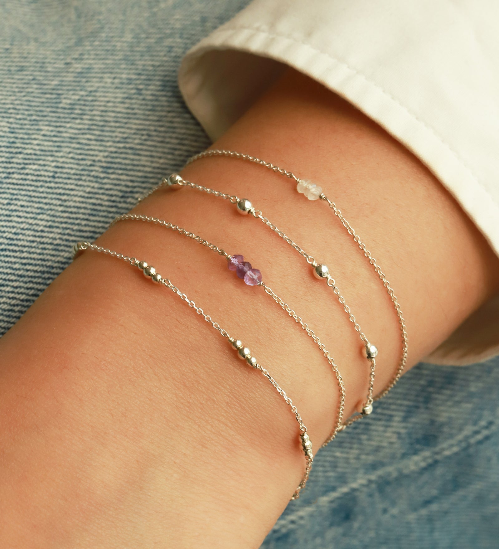 Poppy Rose-Birthstone Bracelet-Bracelets-Blue Ruby Jewellery-Vancouver Canada