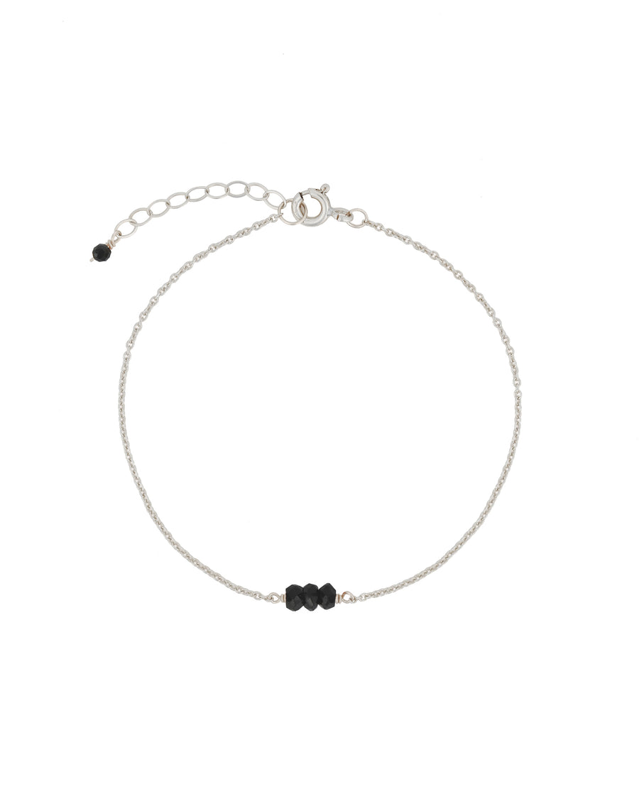 Poppy Rose-Birthstone Bracelet-Bracelets-Sterling Silver, Black Spinel - July-Blue Ruby Jewellery-Vancouver Canada