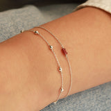 Poppy Rose-Birthstone Bracelet-Bracelets-Blue Ruby Jewellery-Vancouver Canada