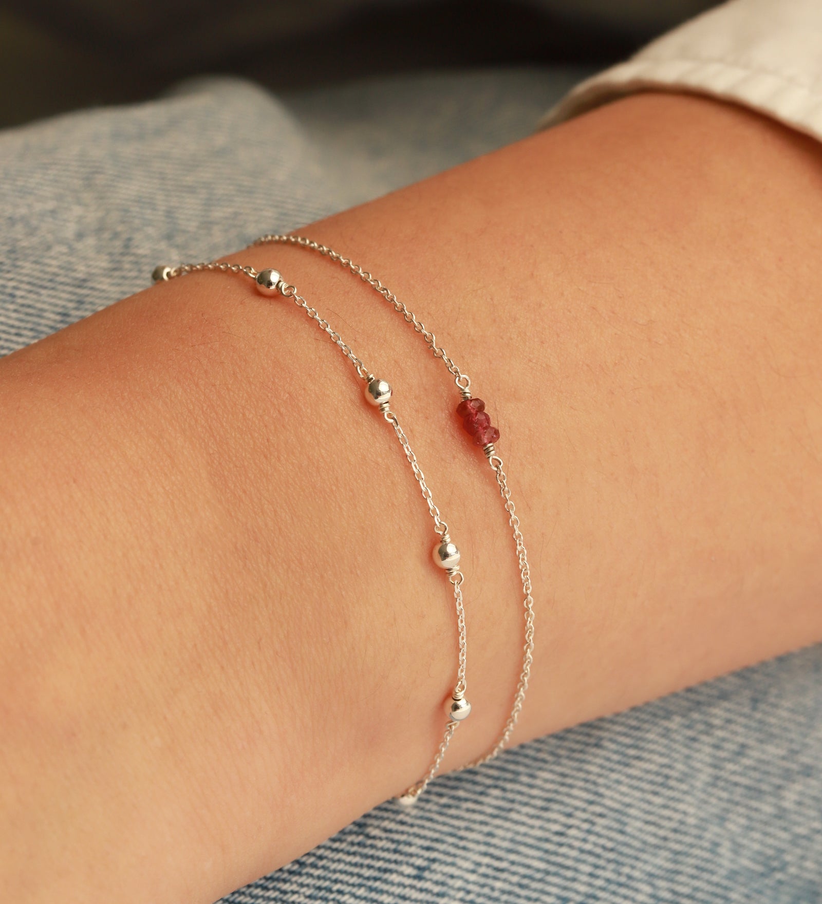 Poppy Rose-Birthstone Bracelet-Bracelets-Blue Ruby Jewellery-Vancouver Canada