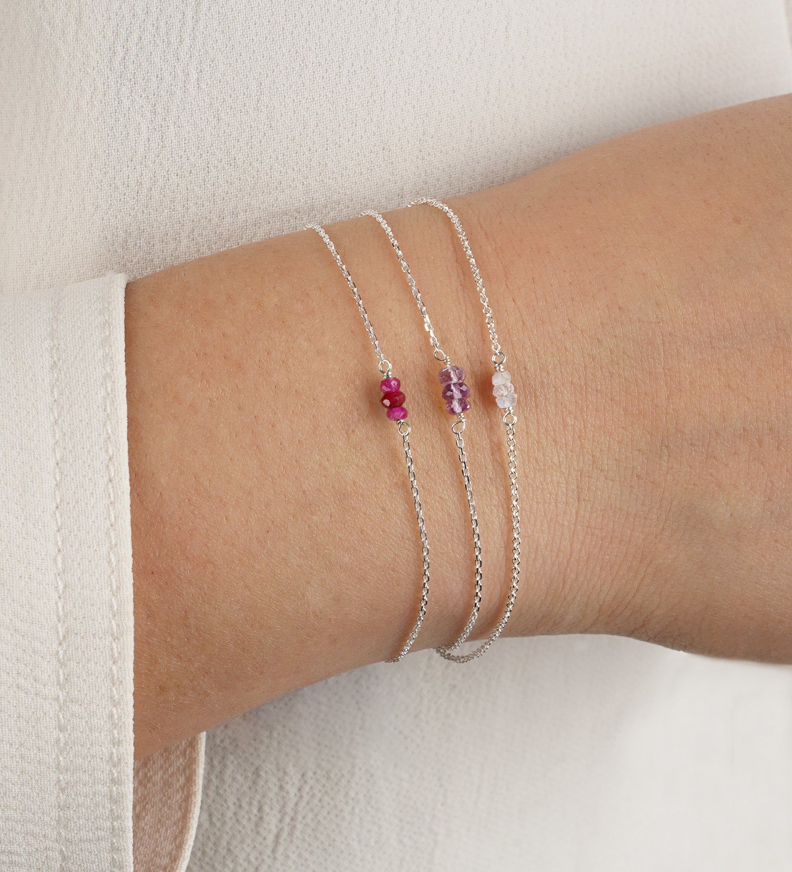 Poppy Rose-Birthstone Bracelet-Bracelets-Blue Ruby Jewellery-Vancouver Canada