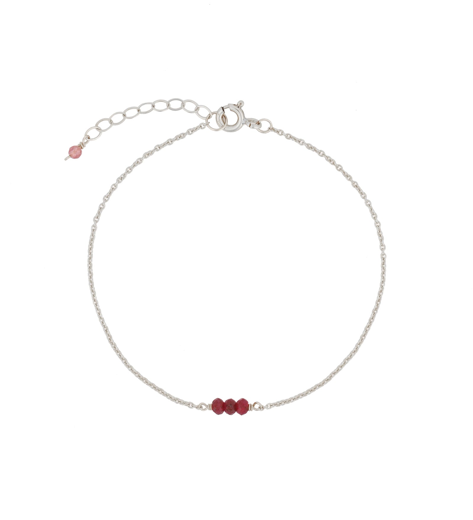 Poppy Rose-Birthstone Bracelet-Bracelets-Sterling Silver, Ruby - July-Blue Ruby Jewellery-Vancouver Canada