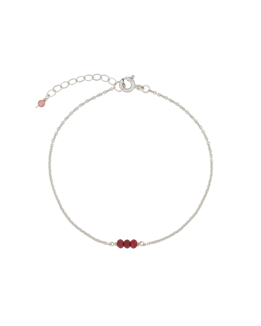 Poppy Rose-Birthstone Bracelet-Bracelets-Sterling Silver, Ruby - July-Blue Ruby Jewellery-Vancouver Canada