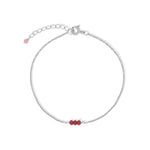 Poppy Rose-Birthstone Bracelet-Bracelets-Sterling Silver, Ruby - July-Blue Ruby Jewellery-Vancouver Canada