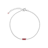 Poppy Rose-Birthstone Bracelet-Bracelets-Sterling Silver, Ruby - July-Blue Ruby Jewellery-Vancouver Canada