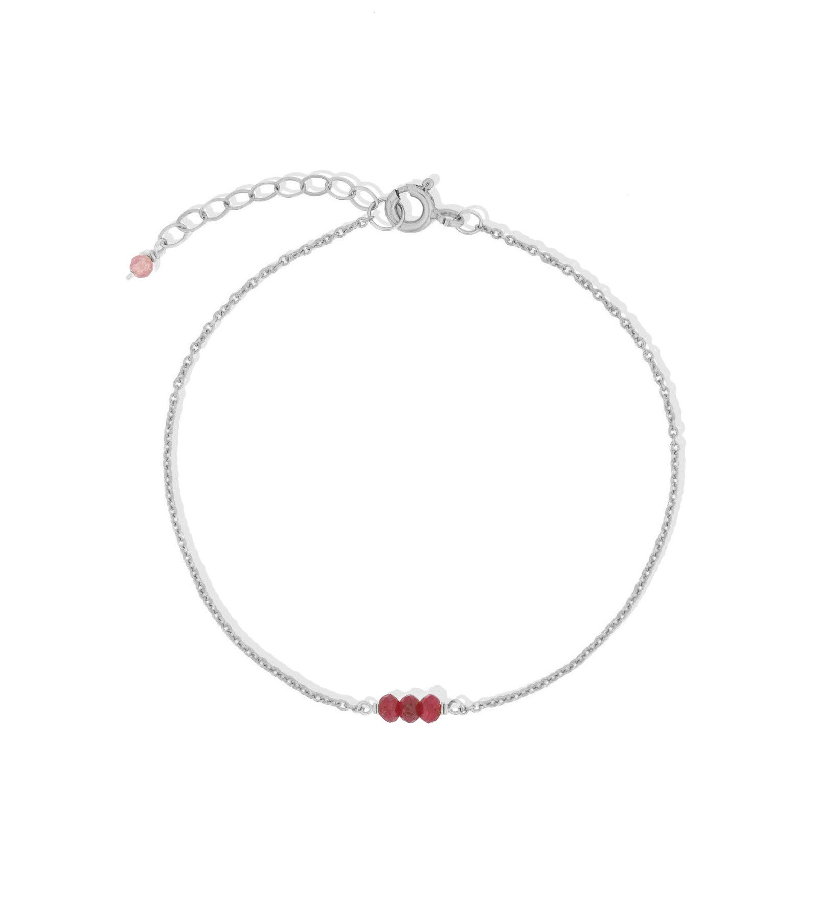 Poppy Rose-Birthstone Bracelet-Bracelets-Sterling Silver, Ruby - July-Blue Ruby Jewellery-Vancouver Canada