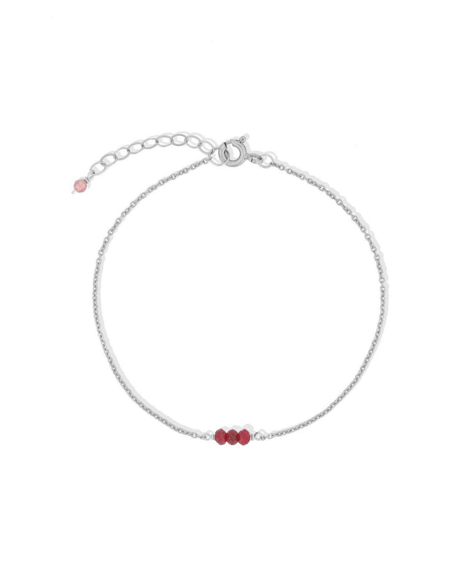 Poppy Rose-Birthstone Bracelet-Bracelets-Sterling Silver, Ruby - July-Blue Ruby Jewellery-Vancouver Canada