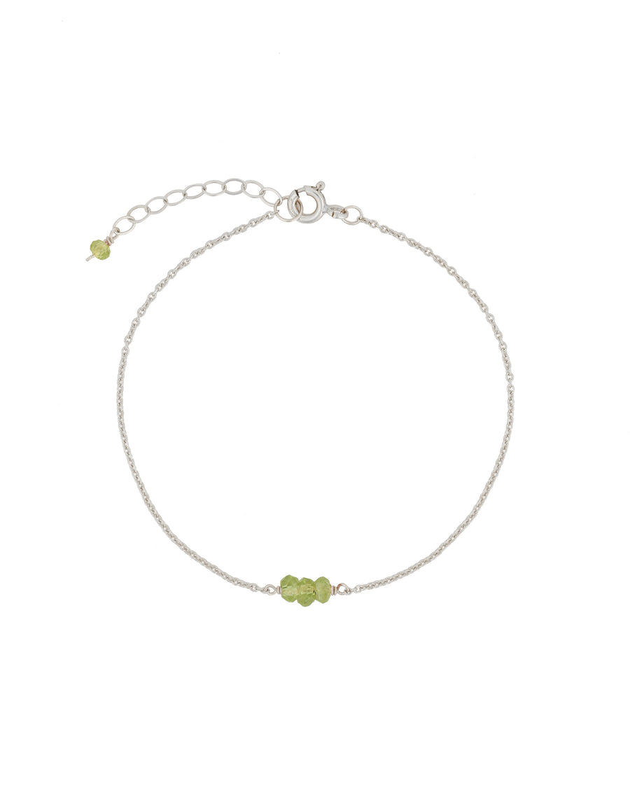 Poppy Rose-Birthstone Bracelet-Bracelets-Sterling Silver, Peridot - August-Blue Ruby Jewellery-Vancouver Canada