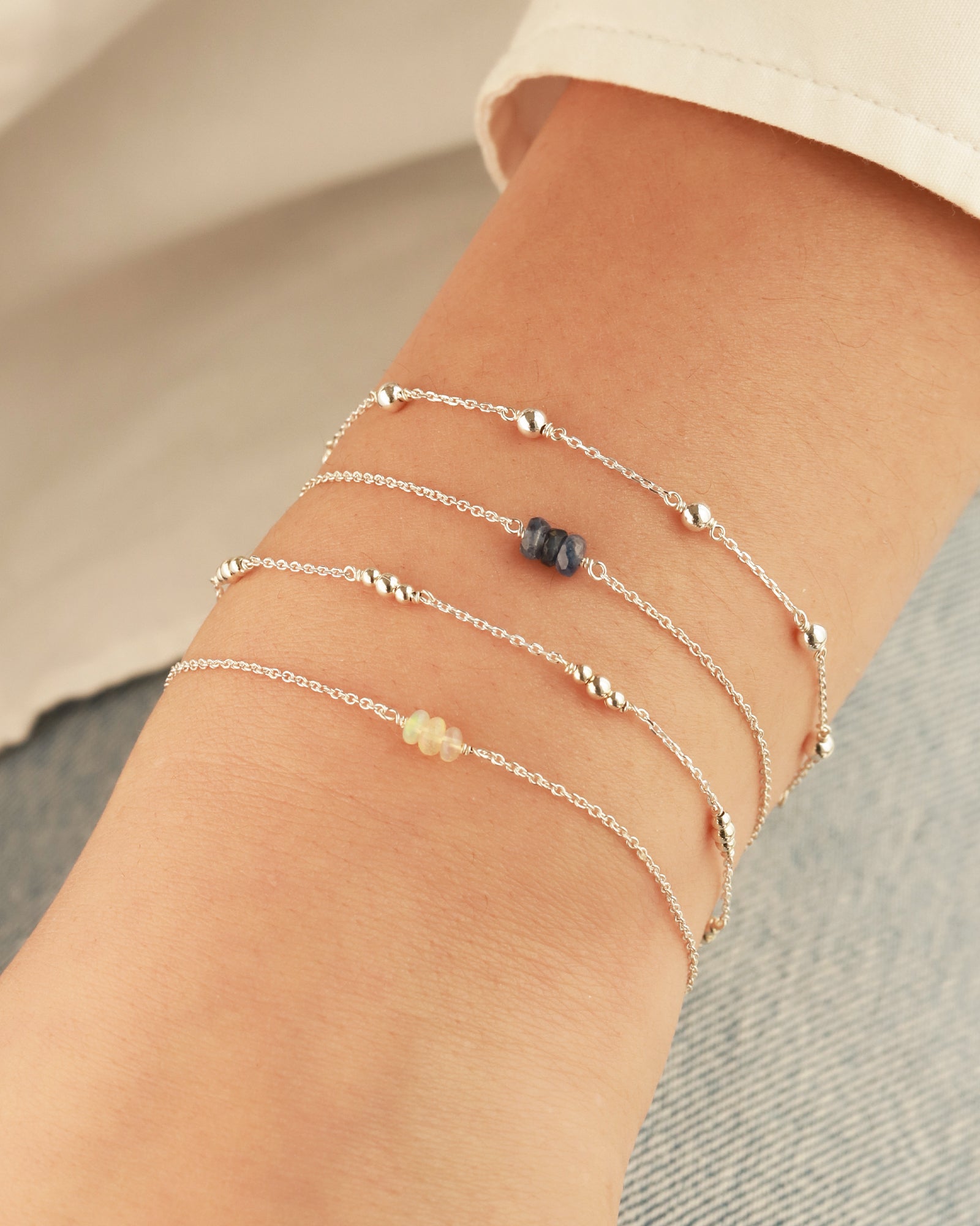 Poppy Rose-Birthstone Bracelet-Bracelets-Blue Ruby Jewellery-Vancouver Canada