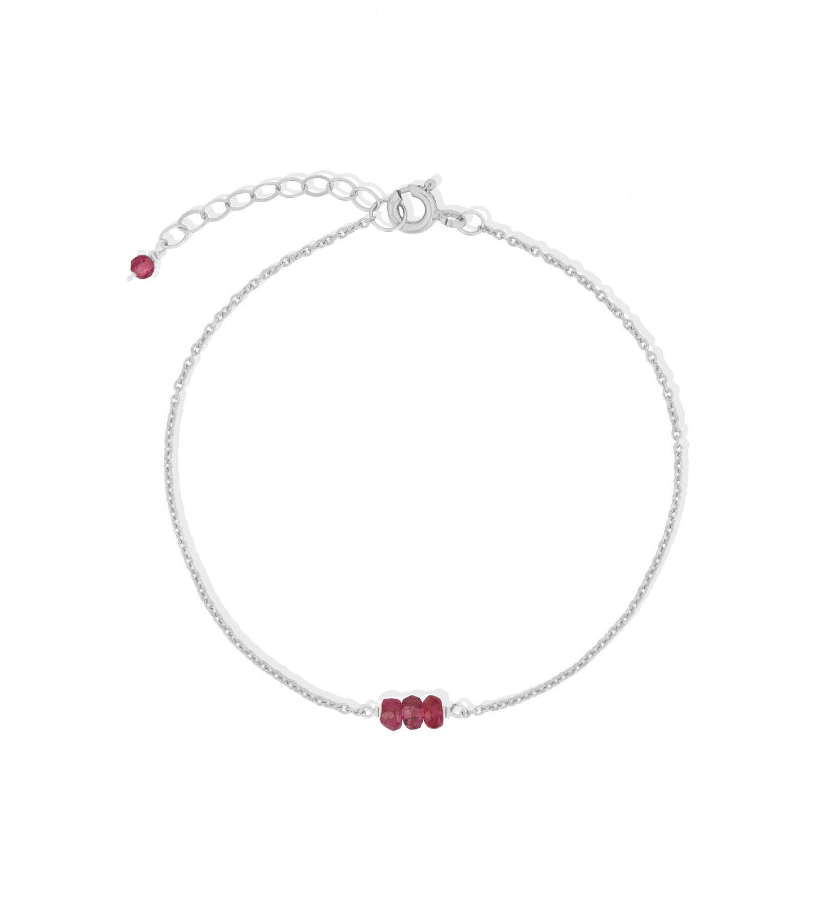 Poppy Rose-Birthstone Bracelet-Bracelets-Sterling Silver, Pink Tourmaline - October-Blue Ruby Jewellery-Vancouver Canada