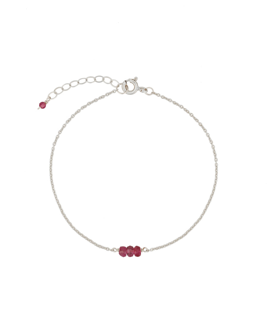 Poppy Rose-Birthstone Bracelet-Bracelets-Sterling Silver, Pink Tourmaline - October-Blue Ruby Jewellery-Vancouver Canada
