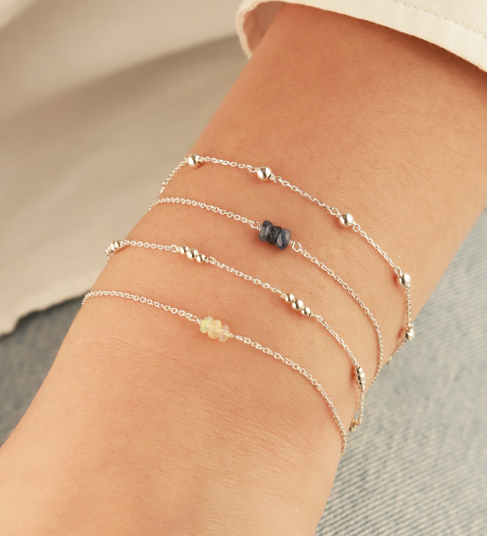 Poppy Rose-Birthstone Bracelet-Bracelets-Blue Ruby Jewellery-Vancouver Canada