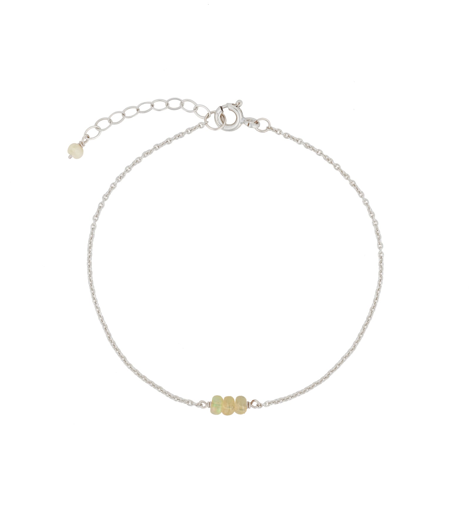 Poppy Rose-Birthstone Bracelet-Bracelets-Sterling Silver, Opal - October-Blue Ruby Jewellery-Vancouver Canada