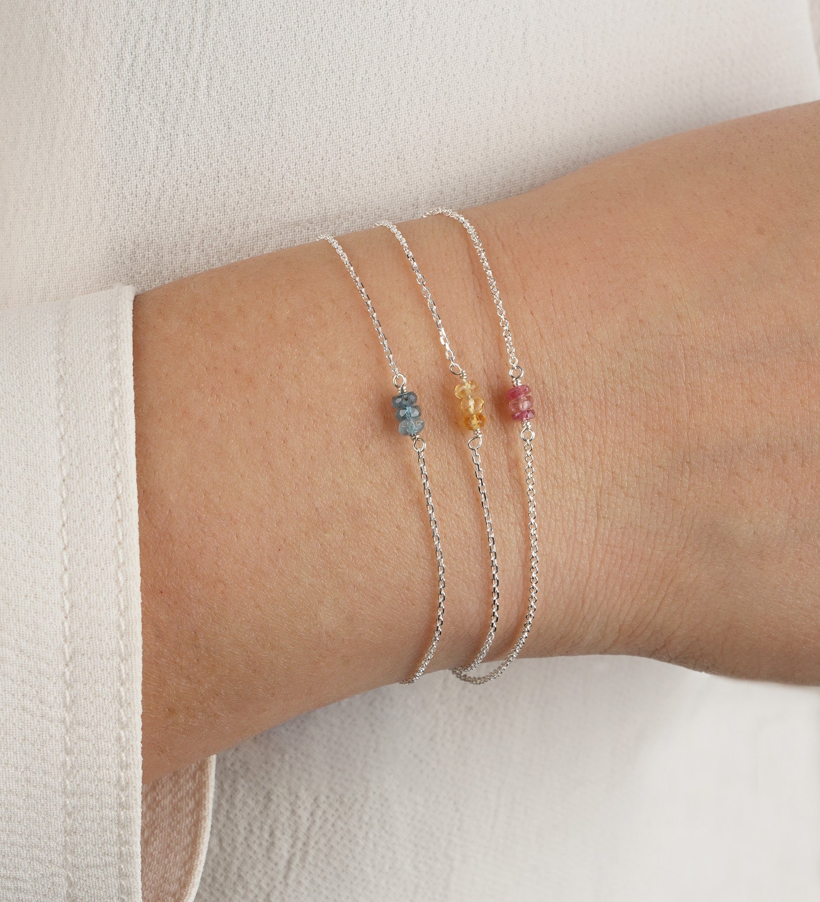 Poppy Rose-Birthstone Bracelet-Bracelets-Blue Ruby Jewellery-Vancouver Canada