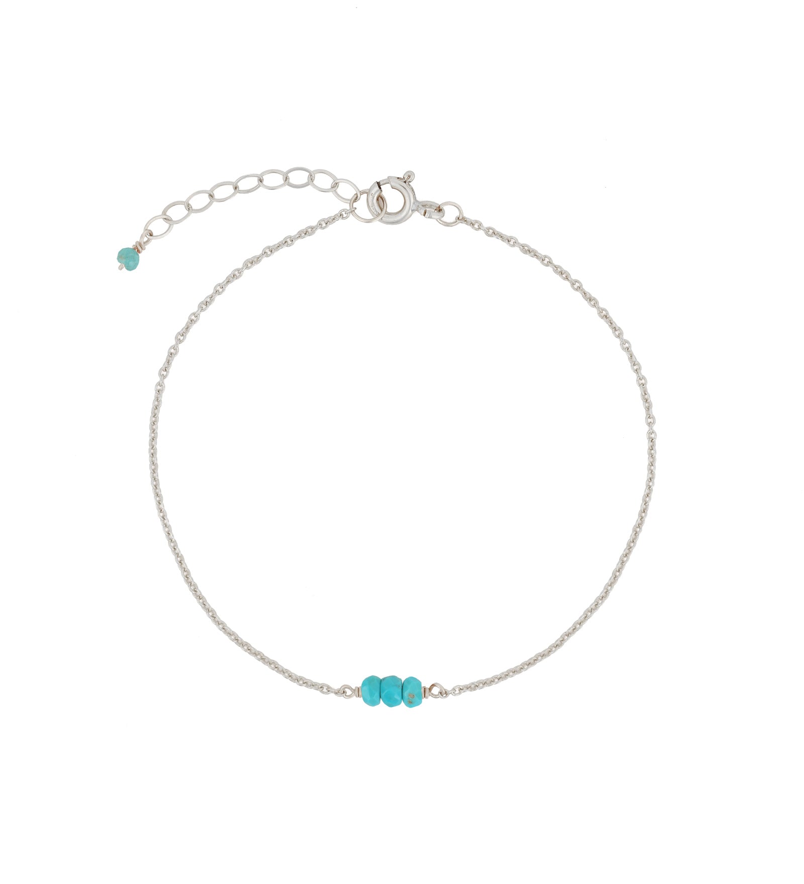 Poppy Rose-Birthstone Bracelet-Bracelets-Sterling Silver, Turquoise - December-Blue Ruby Jewellery-Vancouver Canada