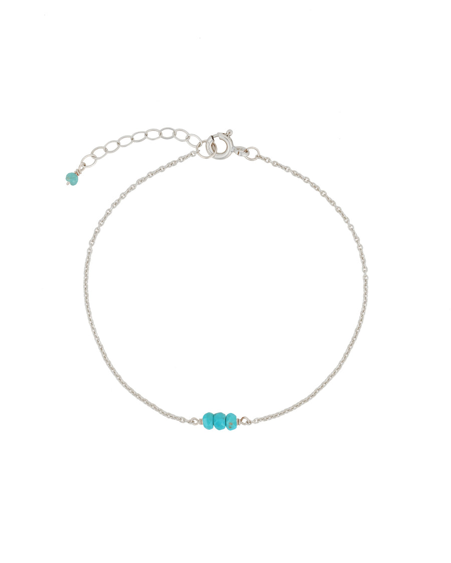 Poppy Rose-Birthstone Bracelet-Bracelets-Sterling Silver, Turquoise - December-Blue Ruby Jewellery-Vancouver Canada