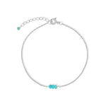 Poppy Rose-Birthstone Bracelet-Bracelets-Sterling Silver, Turquoise - December-Blue Ruby Jewellery-Vancouver Canada