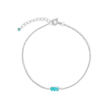 Poppy Rose-Birthstone Bracelet-Bracelets-Sterling Silver, Turquoise - December-Blue Ruby Jewellery-Vancouver Canada