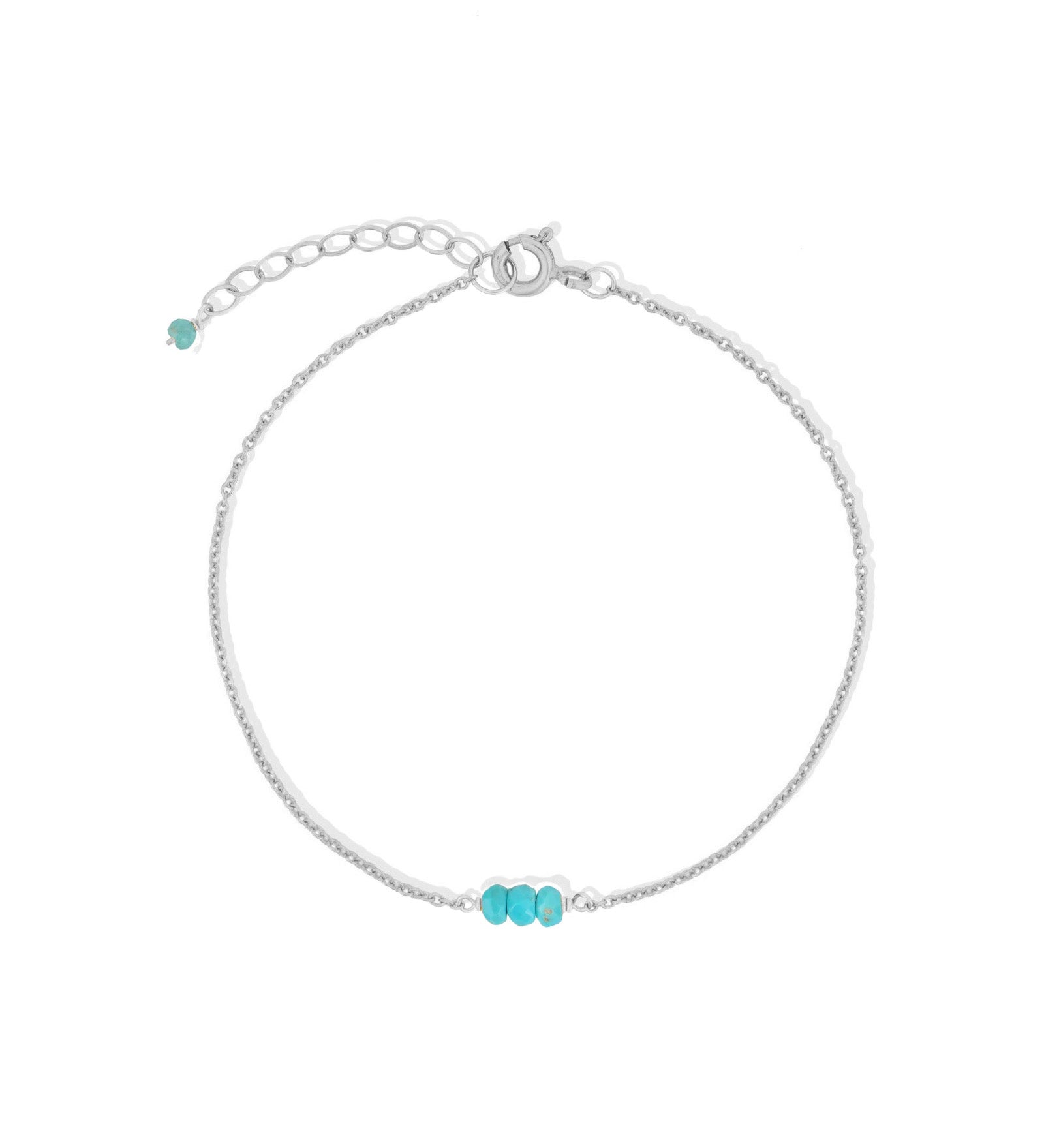 Poppy Rose-Birthstone Bracelet-Bracelets-Sterling Silver, Turquoise - December-Blue Ruby Jewellery-Vancouver Canada