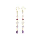 Poppy Rose-Cindy Hooks-Earrings-14k Gold Filled, Amethyst, Rose Quartz-Blue Ruby Jewellery-Vancouver Canada