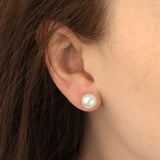 Poppy Rose-Pearl Studs | 8mm-Earrings-Blue Ruby Jewellery-Vancouver Canada
