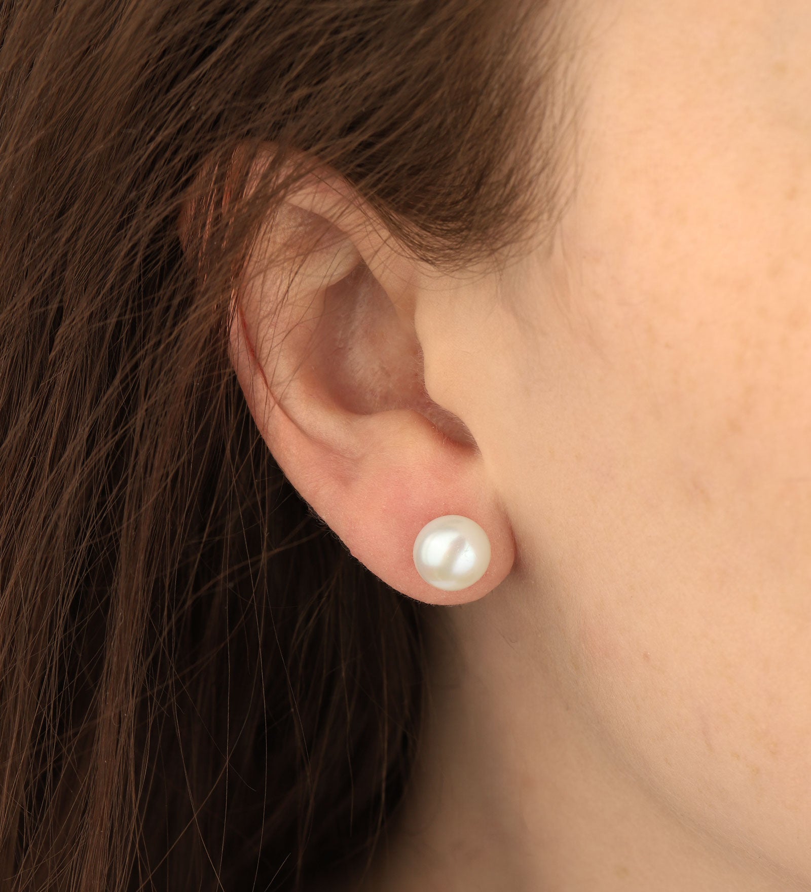 Poppy Rose-Pearl Studs | 8mm-Earrings-Blue Ruby Jewellery-Vancouver Canada