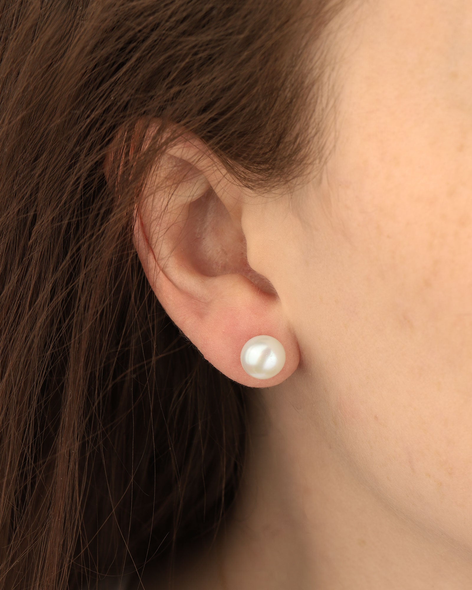 Poppy Rose-Pearl Studs | 8mm-Earrings-Blue Ruby Jewellery-Vancouver Canada