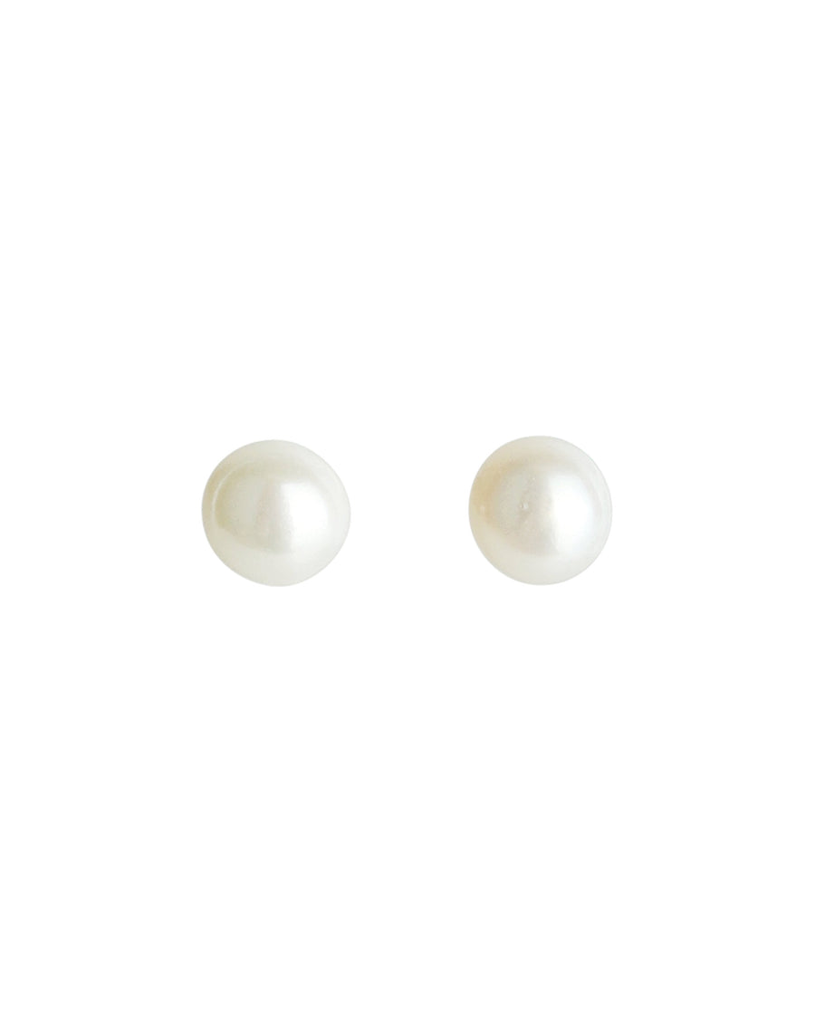 Pearl Studs | 8mm 14k Gold Filled, White Pearl